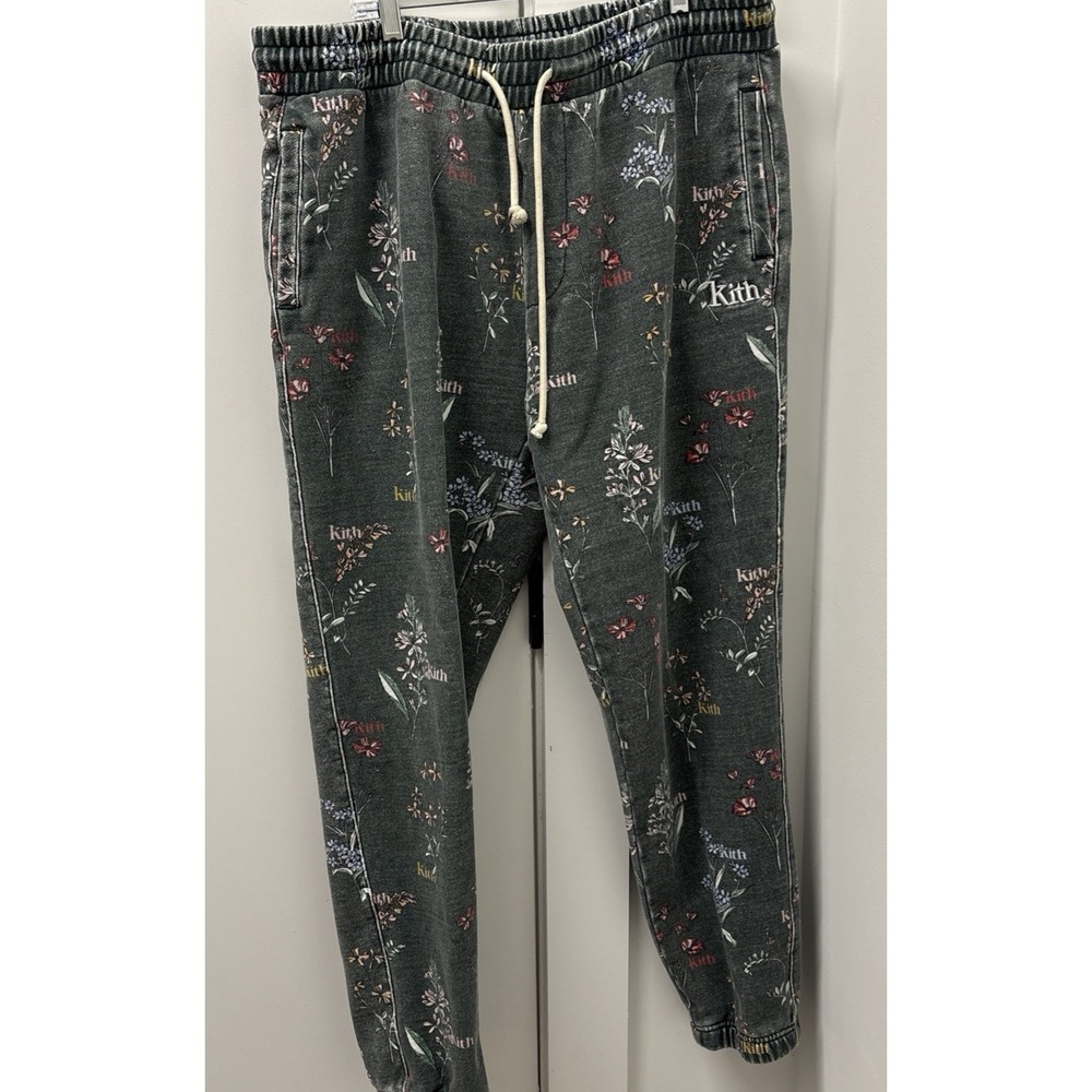 KITH Mens XL Botanical Floral Williams Print Sweatpants Green